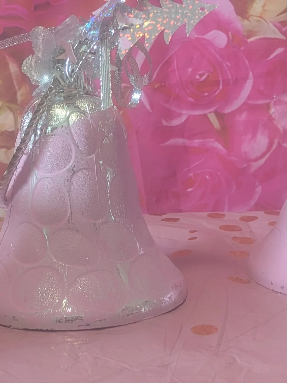 Hand painted Pink Party Bell Centerpiece Hanging Prop- Home Party Supplies
